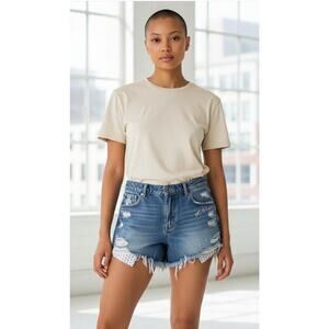Zara Trafaluc Denim Distressed Shorts women's Size 6